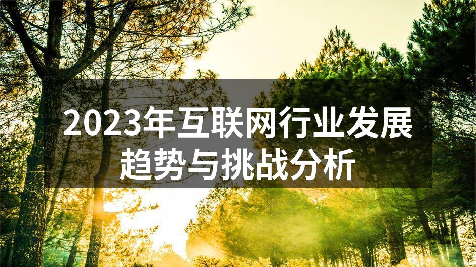 2023年互联网行业发展趋势与挑战分析